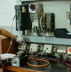 Teste de servo motor em bancada após reparo