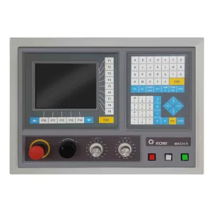 Conserto de IHM Romi Mach 9 – painel de comando CNC com tela e teclas funcionais, manutenção e reparo técnico pela América Flextec.